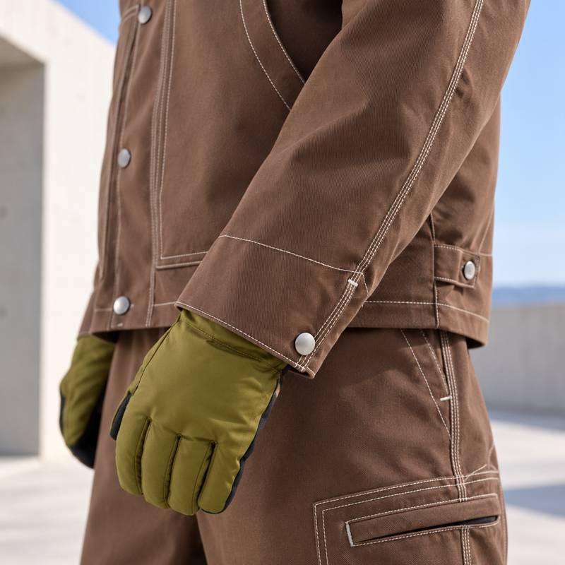 Custom Work Jacket and Wide Leg Pants Set in Brown Canvas