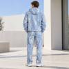 Custom Printed Jacket and Cargo Pants Set in Blue Ripstop
