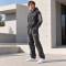 Custom Tracksuits in Washed Black Fleece with Logo Patch