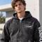 Custom Tracksuits in Washed Black Fleece with Logo Patch