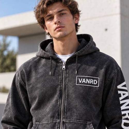 Custom Tracksuits in Washed Black Fleece with Logo Patch