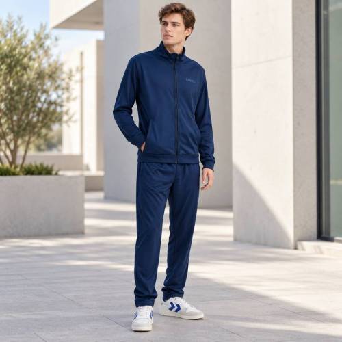 Custom Tracksuit in Navy Blue with Full Zip Track Jacket