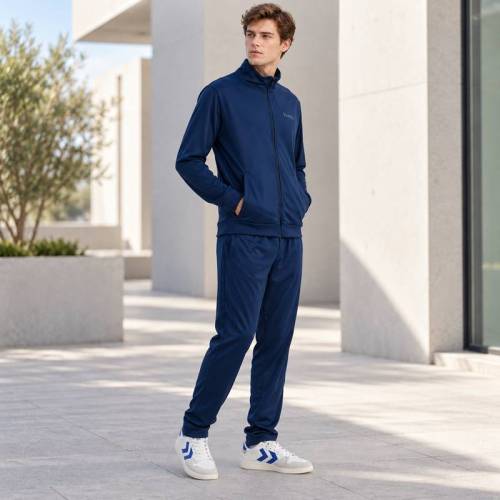 Custom Tracksuit in Navy Blue with Full Zip Track Jacket