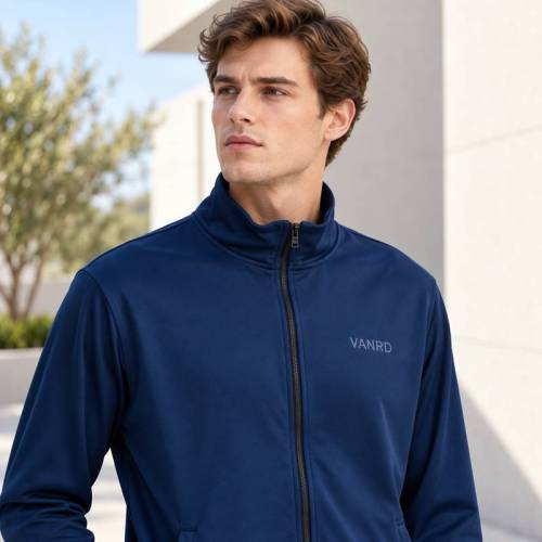 Custom Tracksuit in Navy Blue with Full Zip Track Jacket