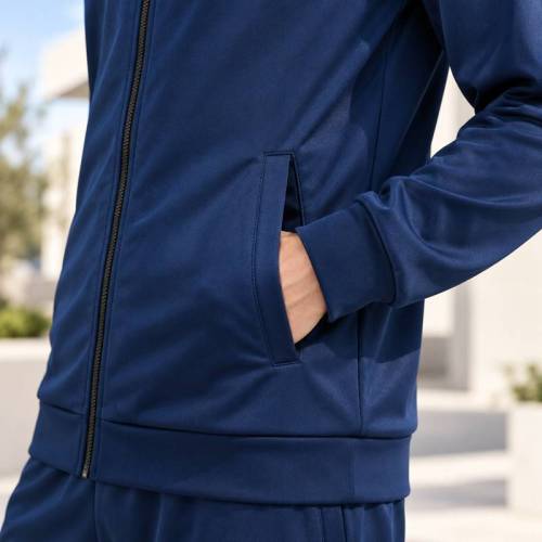 Custom Tracksuit in Navy Blue with Full Zip Track Jacket