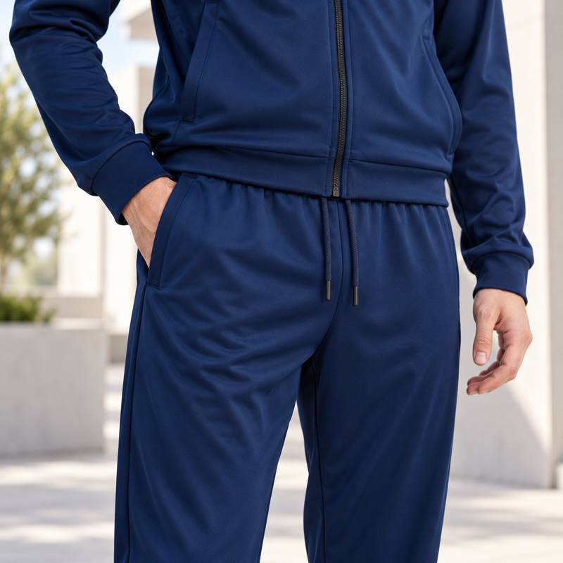 Custom Tracksuit in Navy Blue with Full Zip Track Jacket