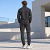 Custom Jogger Set in Black Half Zip Fleece with Raglan Sleeves