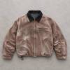 Custom Work Jacket in Washed Brown Canvas with Contrast Collar