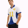Custom Soccer T-Shirts | White Blue Jersey OEM Manufacturer