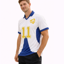 Custom Soccer T-Shirts | White Blue Jersey OEM Manufacturer