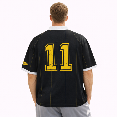 Custom Jersey T-shirts | Black Lace-Up Hockey Style Jersey