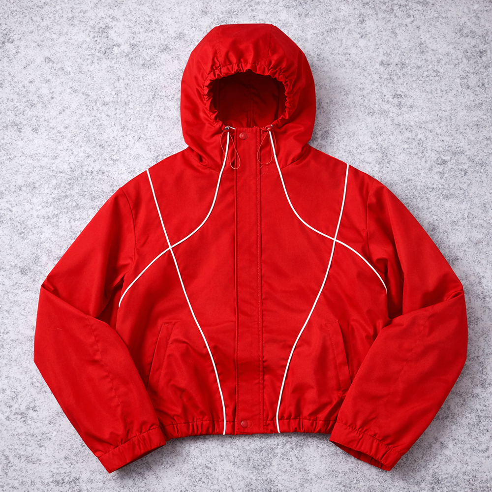 Green retro jacket model display