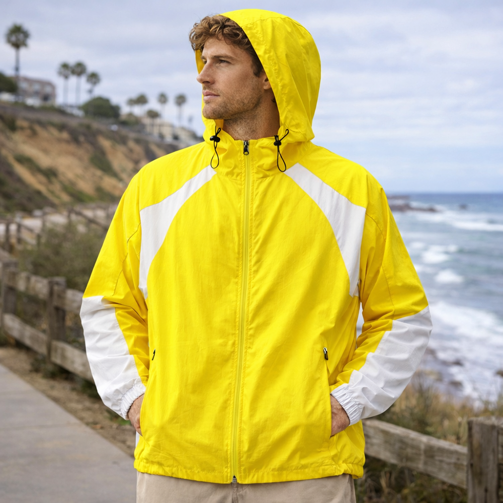 Green retro jacket model display