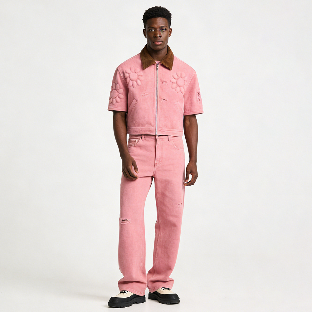 Green retro jacket model display