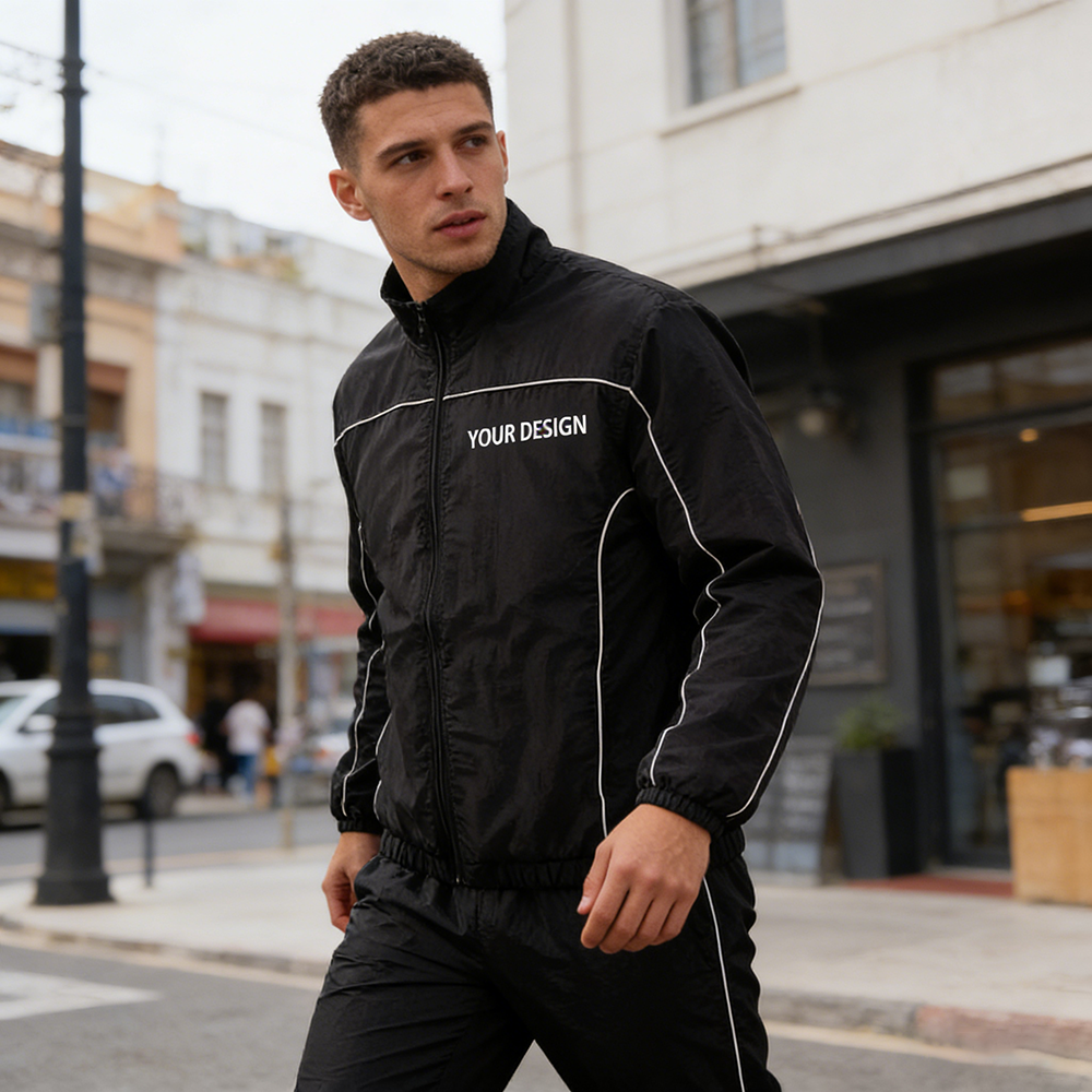 Green retro jacket model display