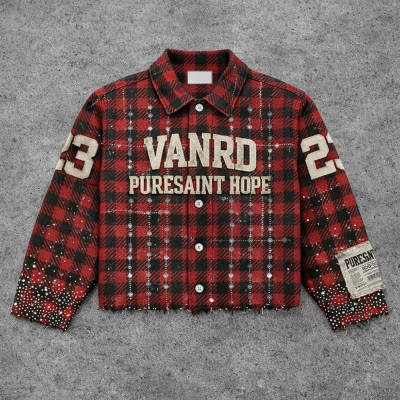 Custom Flannel Jacket with Chenille Patches