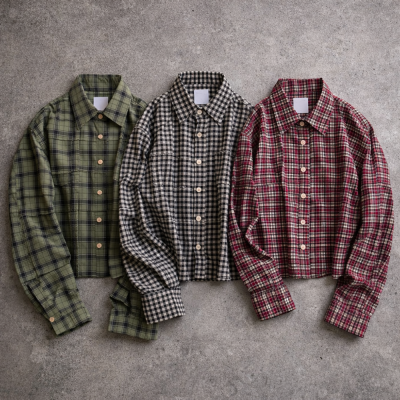 Custom Flannel Jacket with Cropped Plaid Fit