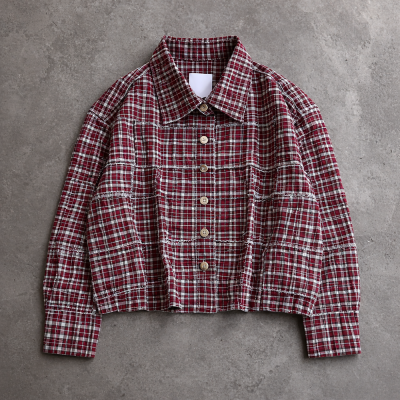 Custom Flannel Jacket with Cropped Plaid Fit