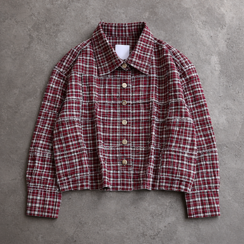 Custom Flannel Jacket with Cropped Plaid Fit