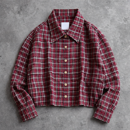 Custom Flannel Jacket with Cropped Plaid Fit