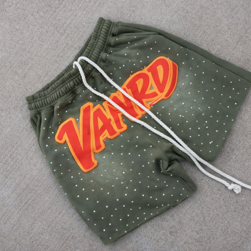 Custom Sweat Shorts with Rhinestone Dots and Logo Graphic