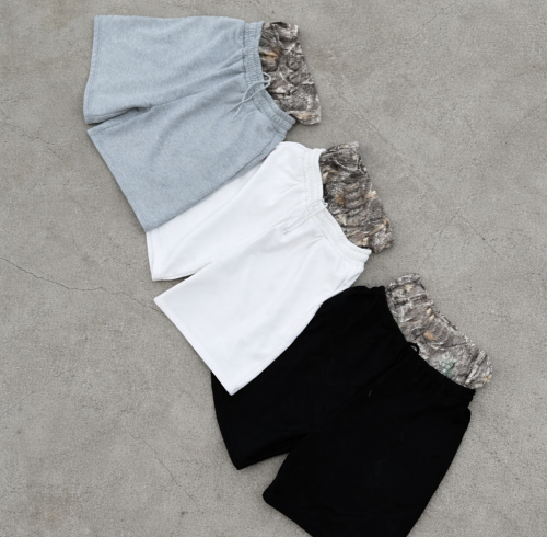 Custom Sweat Shorts with Layered Camo Waistband