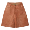 Custom Longline Shorts with Washed Faux Leather Finish