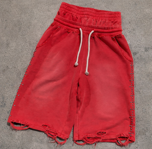 Custom Sweat Shorts with Distressed Hem, Private Label