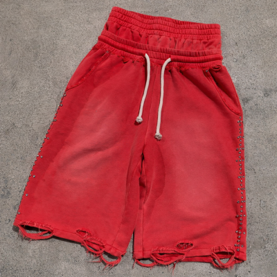 Custom Sweat Shorts with Distressed Hem, Private Label