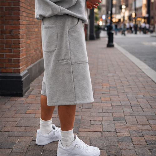 Custom Sweat Shorts with Patch Pockets, Private Label