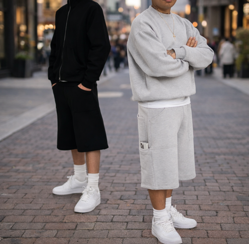 Custom Sweat Shorts with Patch Pockets, Private Label