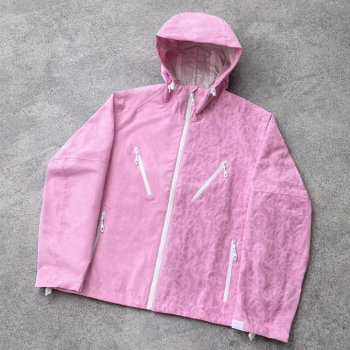 Custom Windbreaker Jacket in Pink with Hood, Private Label