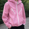 Custom Windbreaker Jacket in Pink with Hood, Private Label
