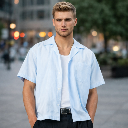 Custom T Shirt Camp Collar Shirt, Private Label