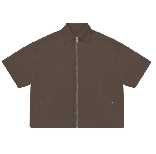 Short Sleeve Zip Shirt with custom zip up jacket look