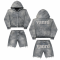 Custom Tracksuit Set with Washed Zip Hoodie and Shorts