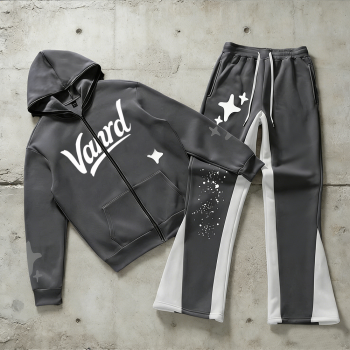 Custom tracksuit set with contrast flare pants