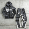 Custom tracksuit set with contrast flare pants
