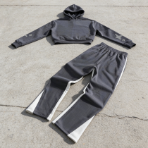 Custom tracksuit set with contrast flare pants