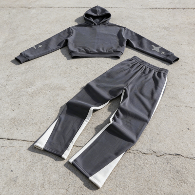 Custom tracksuit set with contrast flare pants