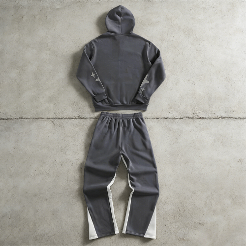 Custom tracksuit set with contrast flare pants