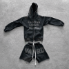 Custom Tracksuit Set with Zip Hoodie and Shorts