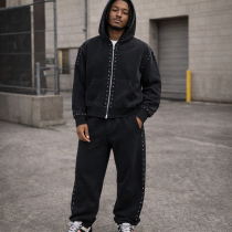 Custom Tracksuit Set with Zip Hoodie and Pants