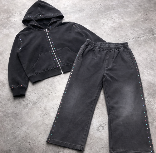 Custom Tracksuit Set with Zip Hoodie and Pants