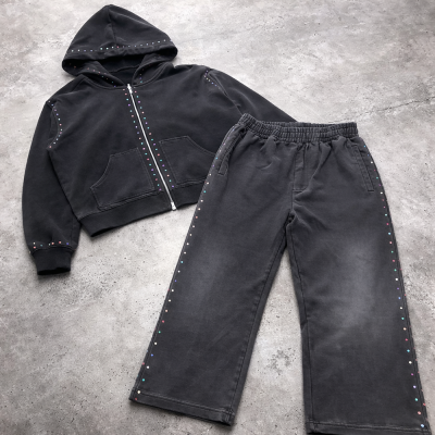 Custom Tracksuit Set with Zip Hoodie and Pants