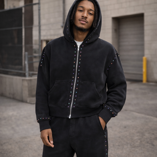 Custom Tracksuit Set with Zip Hoodie and Pants