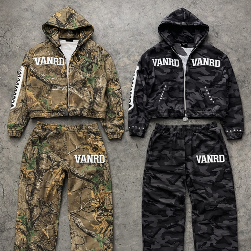 Custom Tracksuit Set with Camo Print for Private Label