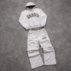 Custom Tracksuit Set with Leopard Logo Cropped Hoodie