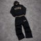 Custom Tracksuit Set with Leopard Logo Cropped Hoodie