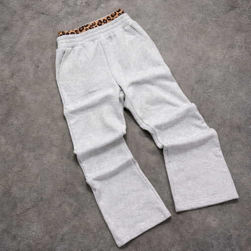 Custom Tracksuit Set with Leopard Logo Cropped Hoodie